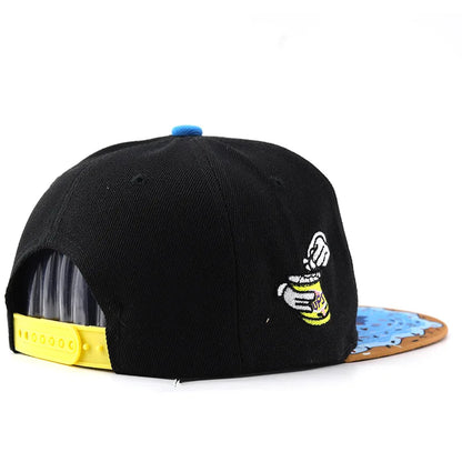 Doughnut Embroidered Hip Hop Snapback Cap
