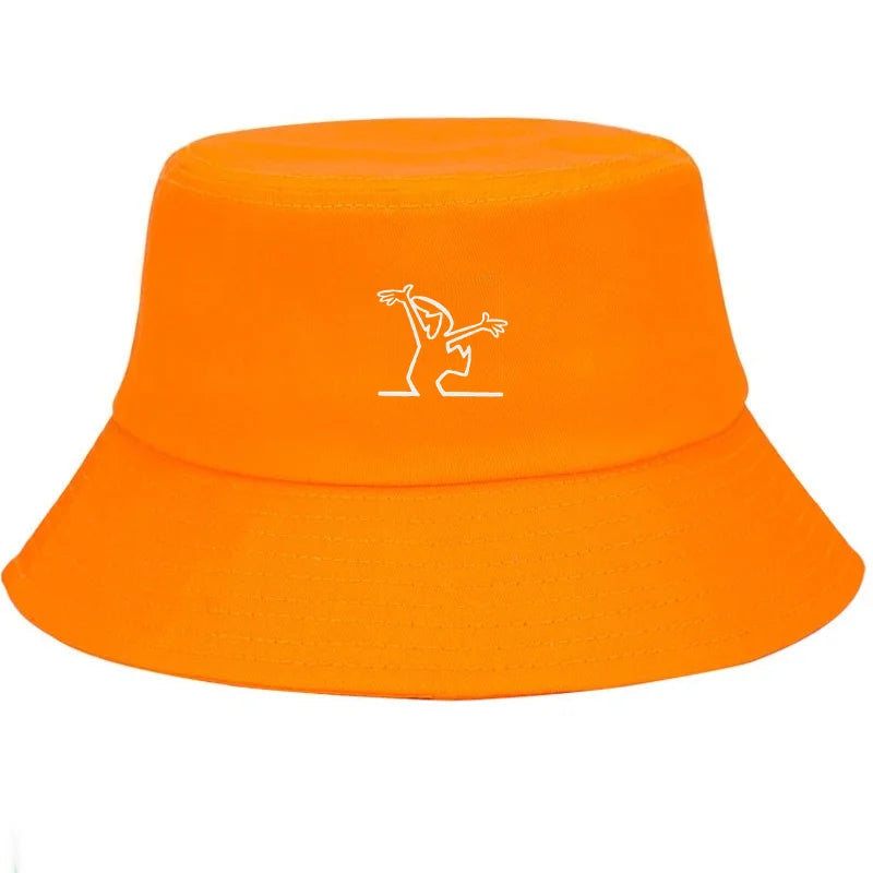 Dancing Figure Wide Brim Breathable Summer Bucket Hat