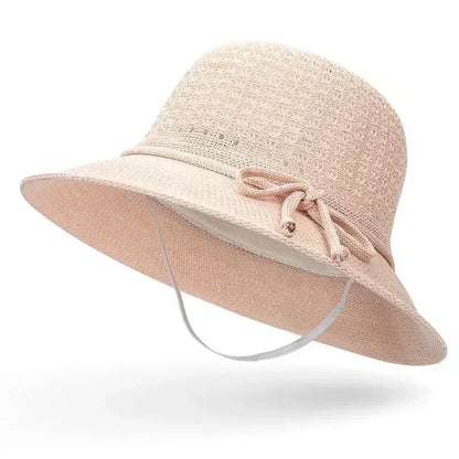 Women Elegant Summer Breathable Outdoor Sun Bucket Hat