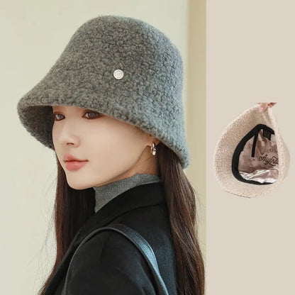 Wide Brim Wool Bucket Hat