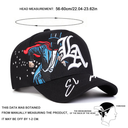 Unisex Gothic LA Magician Embroidery Casual Baseball Cap