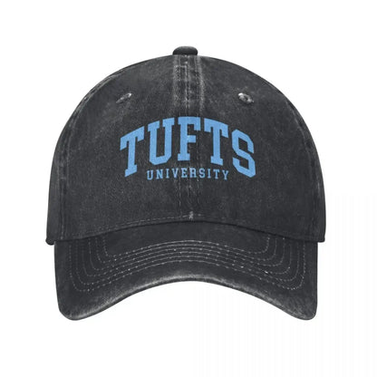 Tufts College Font Washed Denim Baseball Cap