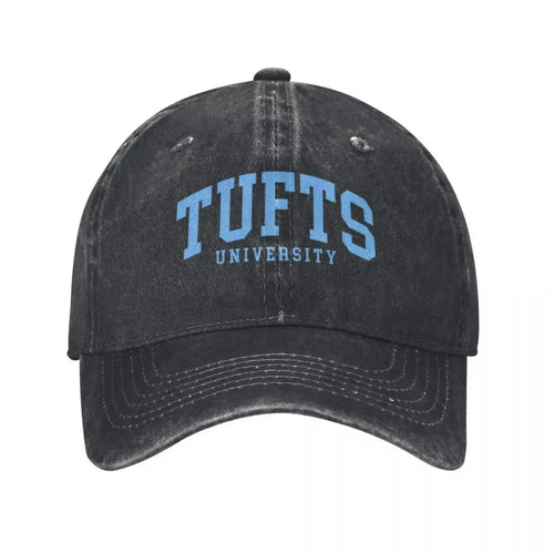 Tufts College Font Washed Denim Baseball Cap