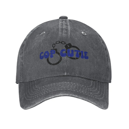 Cop Cutie Blue Washed Trucker Baseball Cap