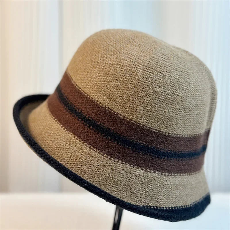French Color Matching Retro Thermal Bucket Hat