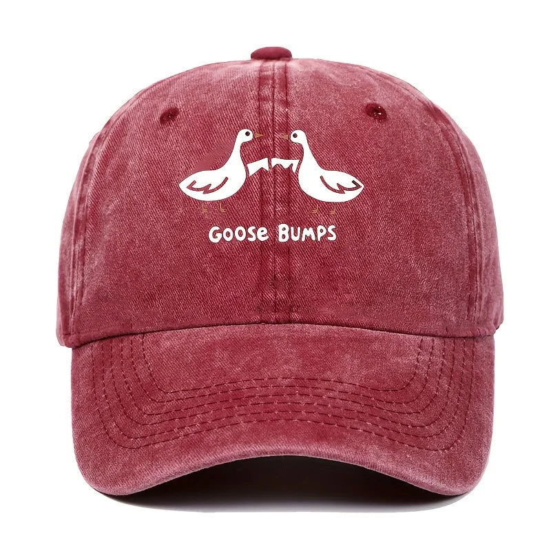 Retro Goose Print Casual Dad Baseball Cap