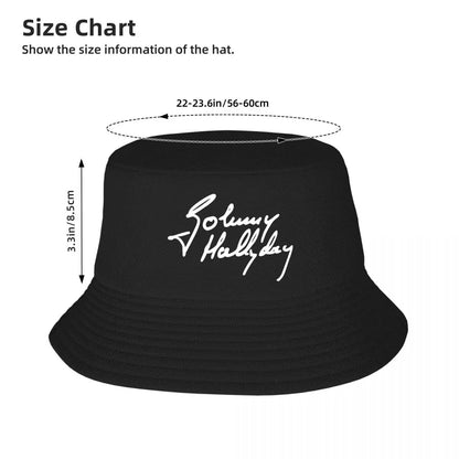 Johnny Hallyday French Rock Legend Outdoor Summer Bucket Hat