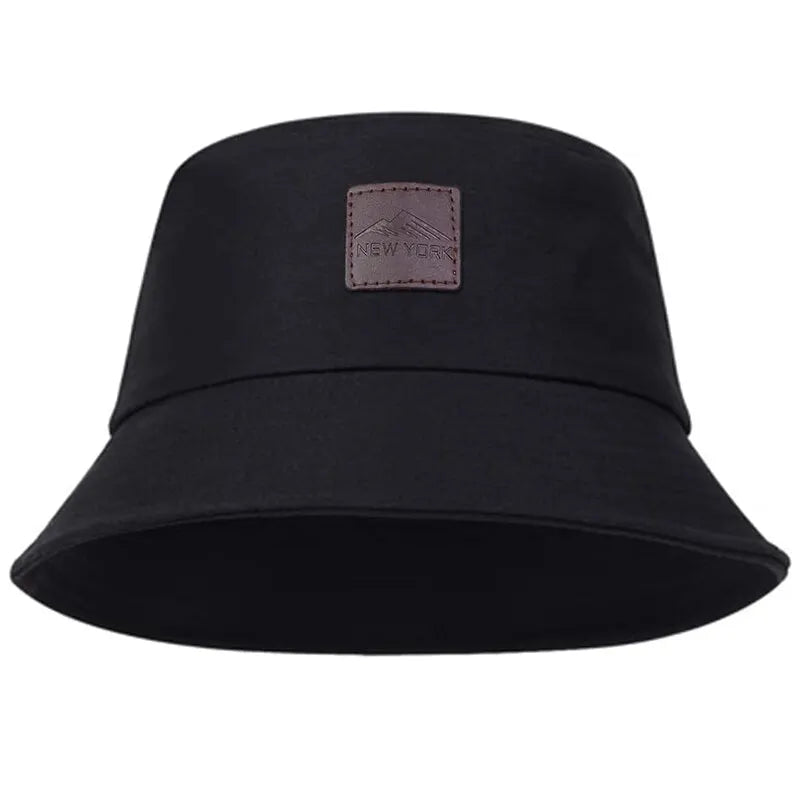 Unisex New York Leather Label Personality Bucket Hats
