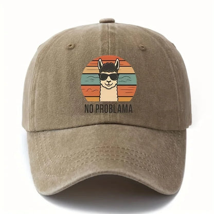 Cartoon Alpaca Curved Brim Baseball Cap