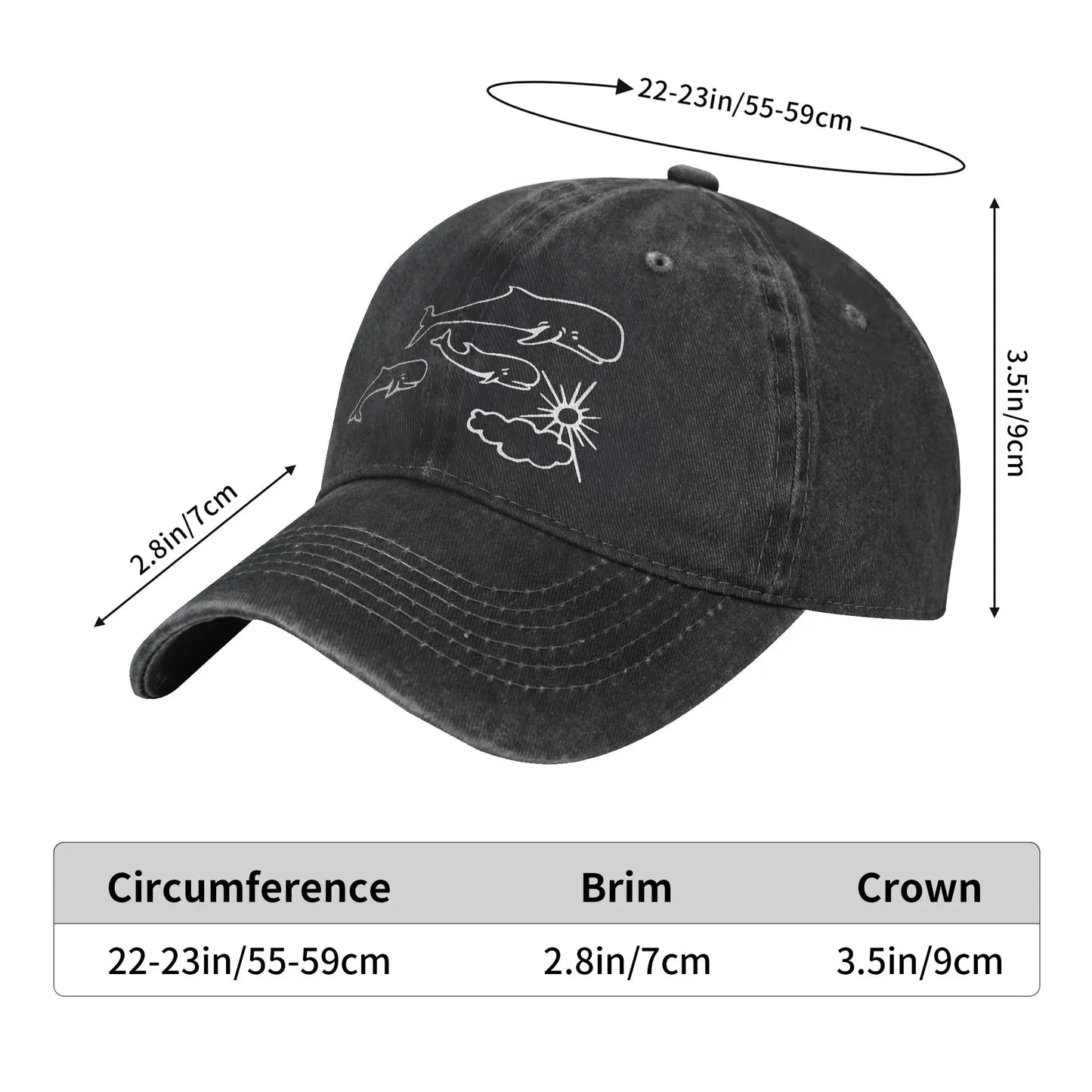 Whales And Sun Tattoo Extremoduro Baseball Cap