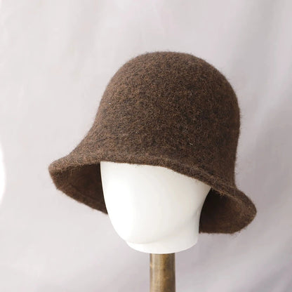 Wool Knit Cashmere Winter Bucket Hat