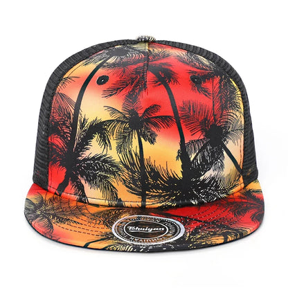 Hawaiian Coconut Tree Quick Dry Snapback Cap