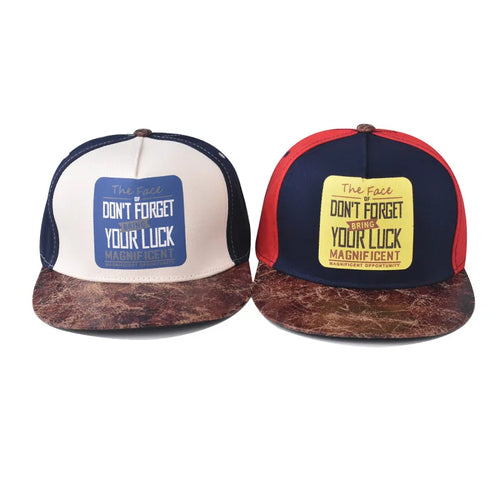 PU Pattern High Quality Flat Brim Snapback Cap