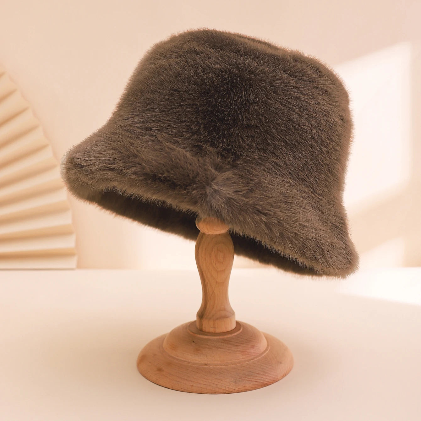 Plush Flat-Top Fisherman Hat Unisex