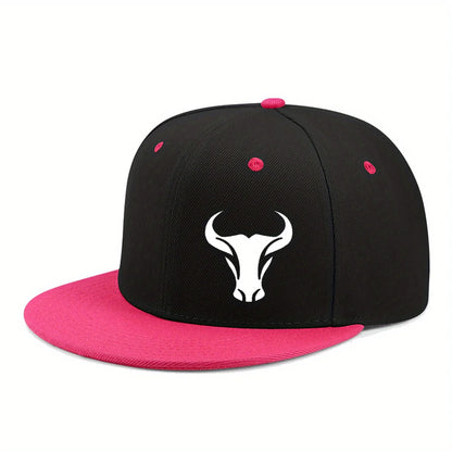 Bull Pattern Adjustable All Season Snapback Cap
