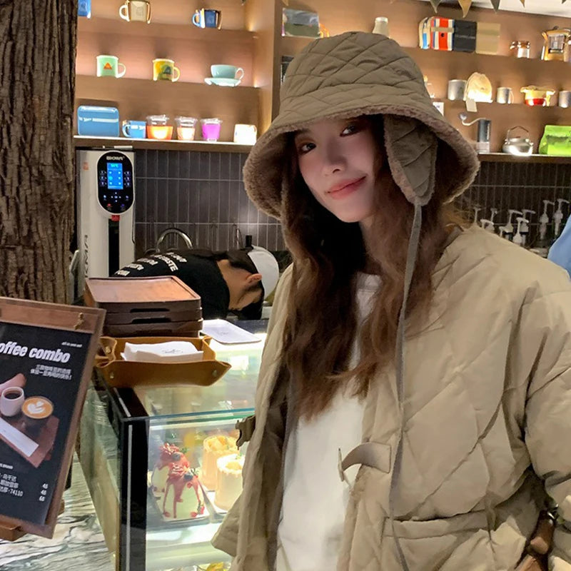 Thick Warm Earflap Winter Bucket Hat