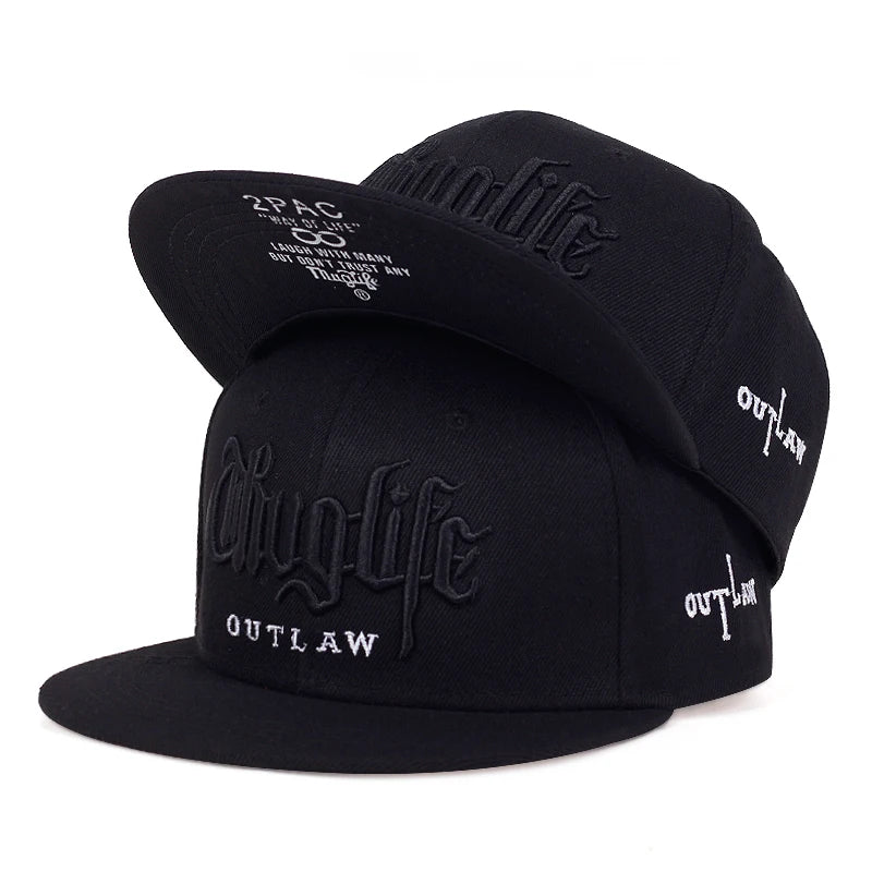 Thuglife Embroidery Snapback Hat Unisex