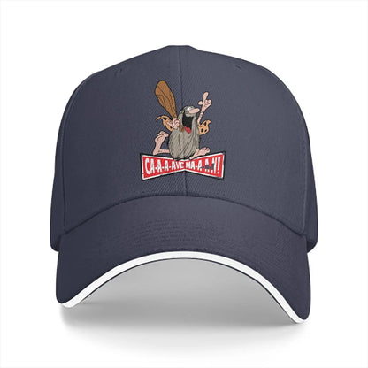 Captain Caveman Cartoon Snapback Baseball Cap