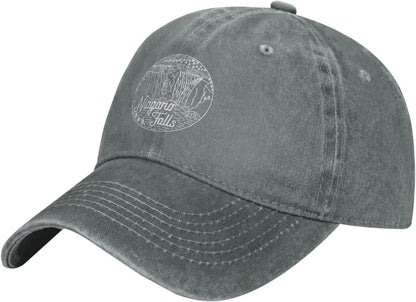 Niagara Falls Graphic Distressed Denim Baseball Cap