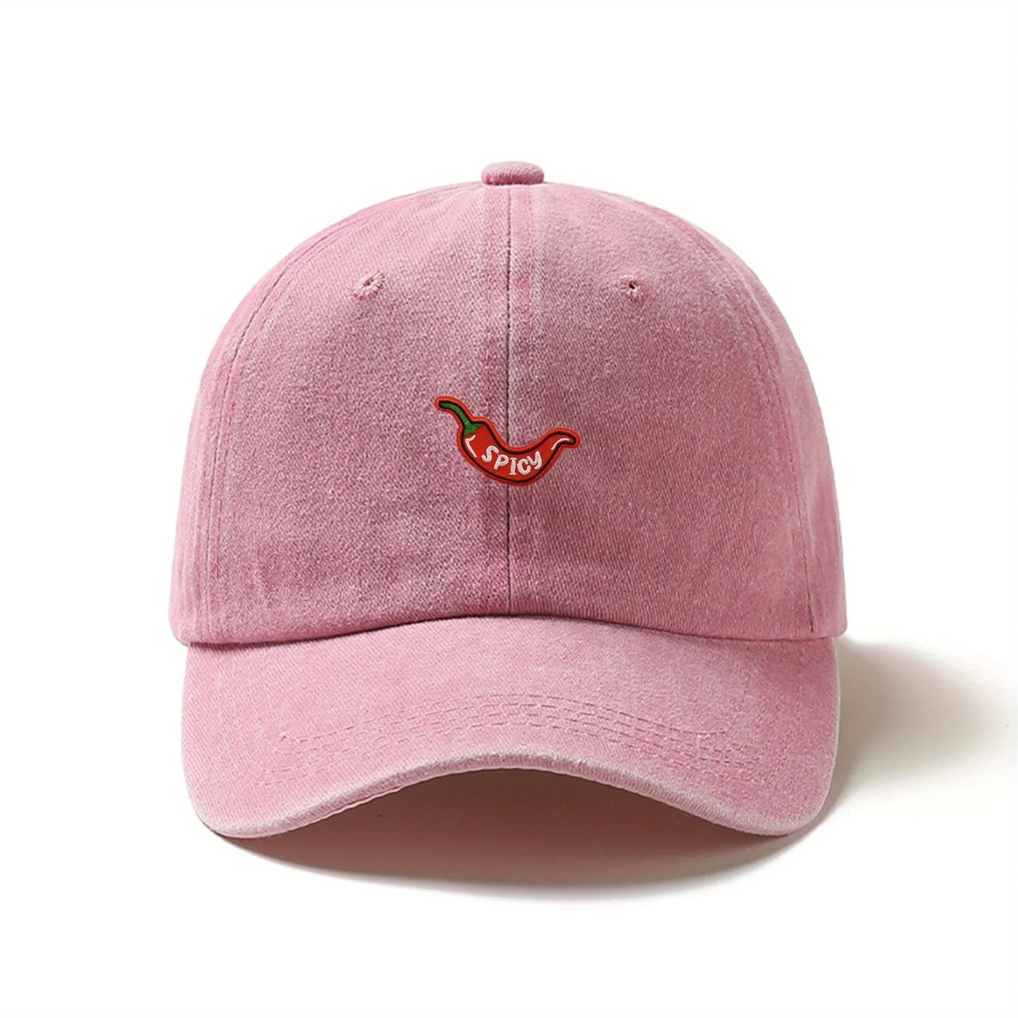 Retro Washed Chili Pepper Embroidery Baseball Cap
