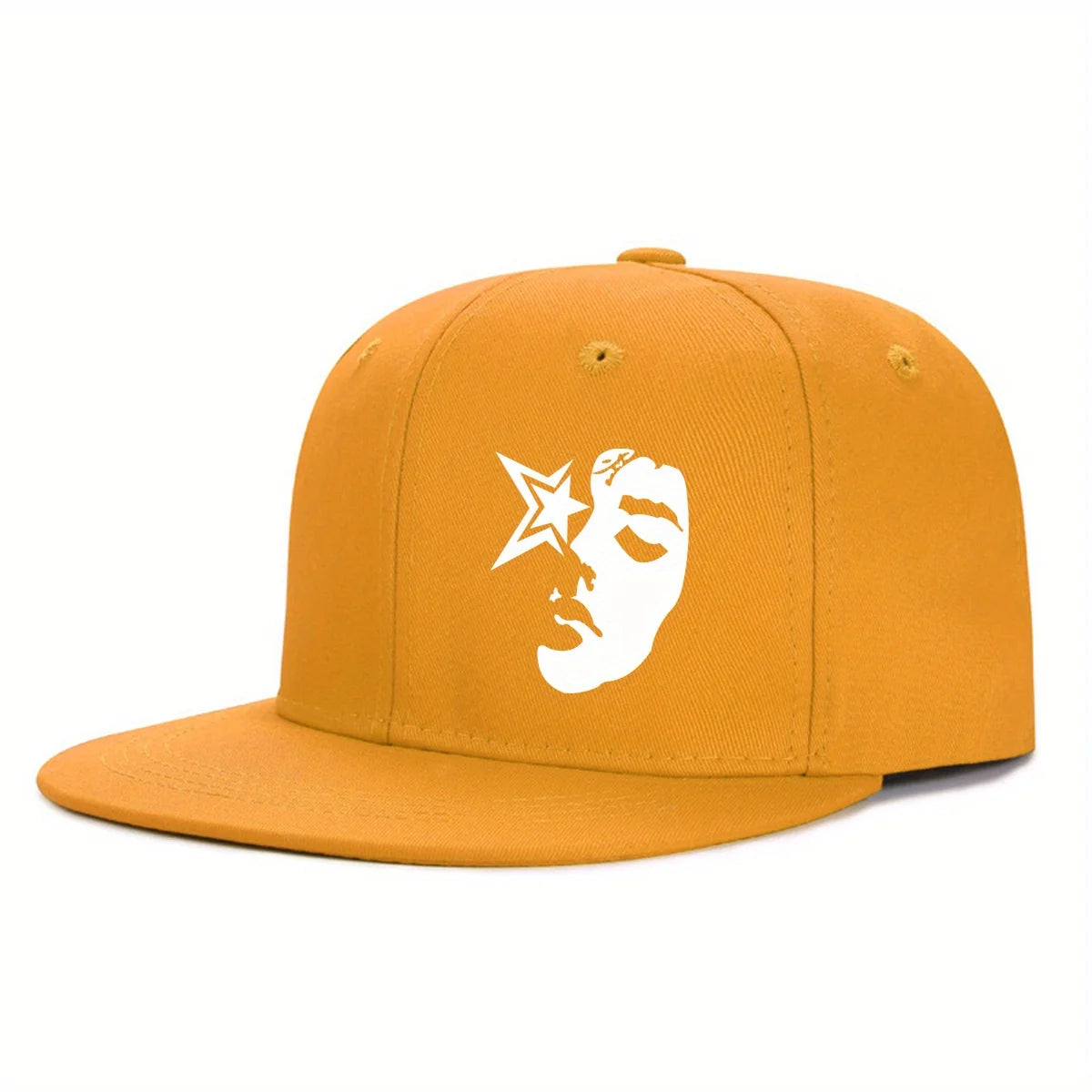Y2K Face Pattern Printed Snapback Cap