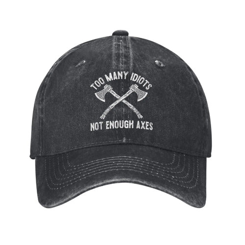 Viking Too Many Idiots Axes Vintage Baseball Cap
