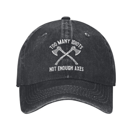 Viking Too Many Idiots Axes Vintage Baseball Cap