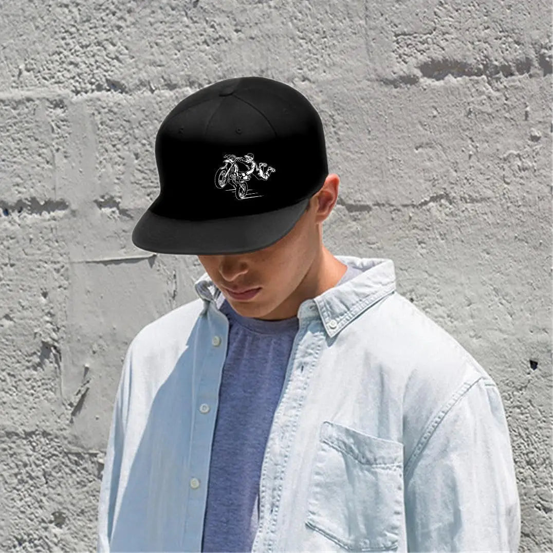 Motorcycle Funny Black Snapback Cap