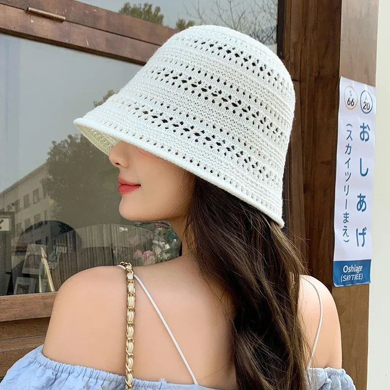 Handmade Crochet Floppy Hollow Summer Bucket Hat