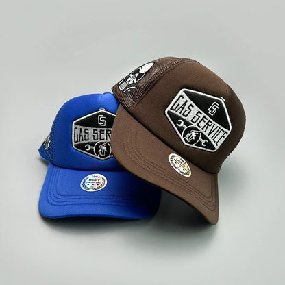 GAS Letter Embroidery Mesh Baseball Cap