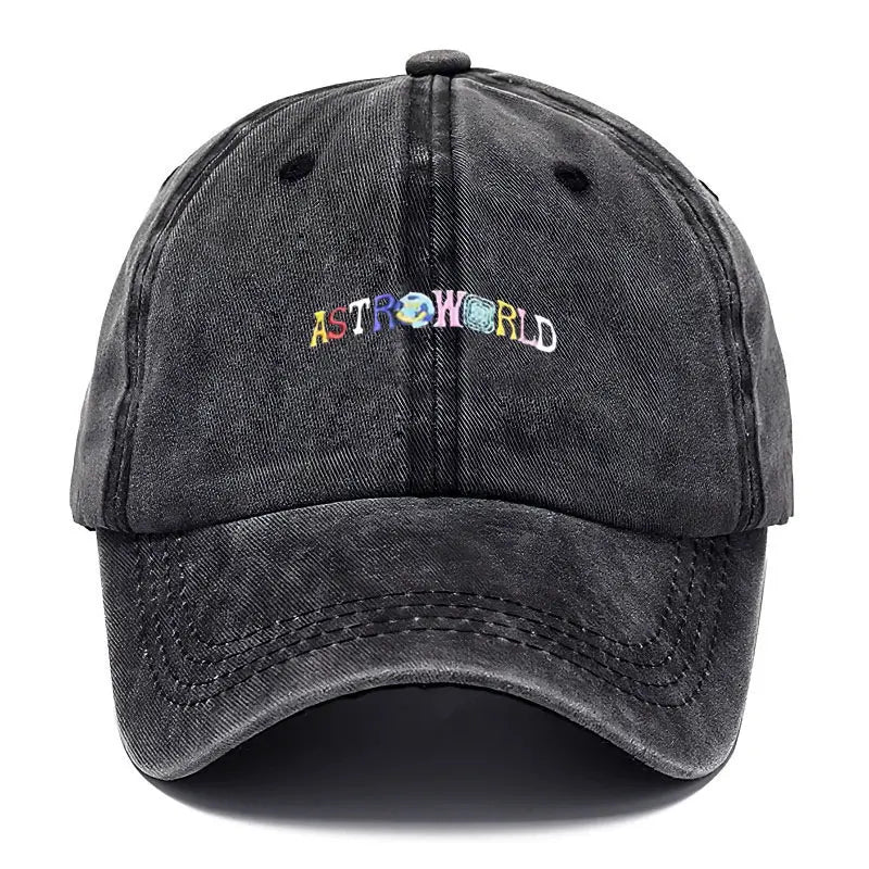Astro Style Embroidery Vintage Cotton Baseball Cap