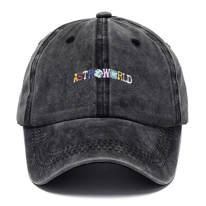Astro Style Embroidery Vintage Cotton Baseball Cap