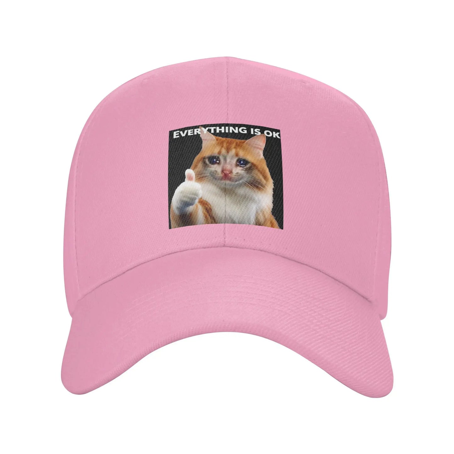 Everythings Ok Crying Cat Meme Baseball Cap