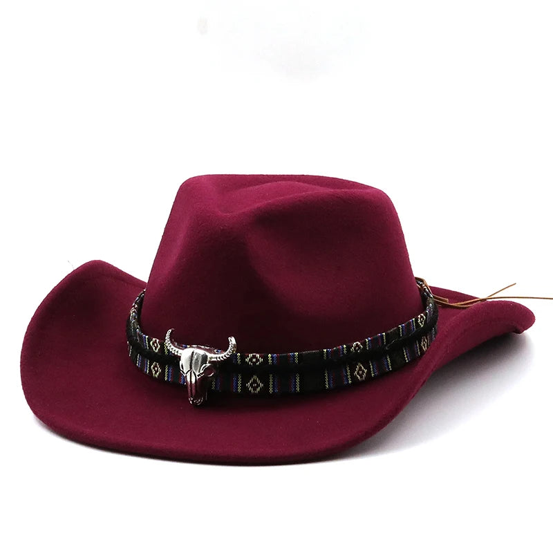 Retro Western Wool Jazz Style Bucket Hat