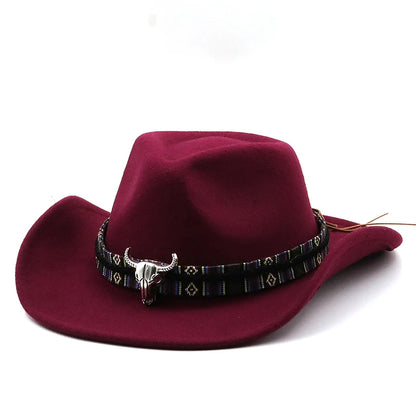 Retro Western Wool Jazz Style Bucket Hat