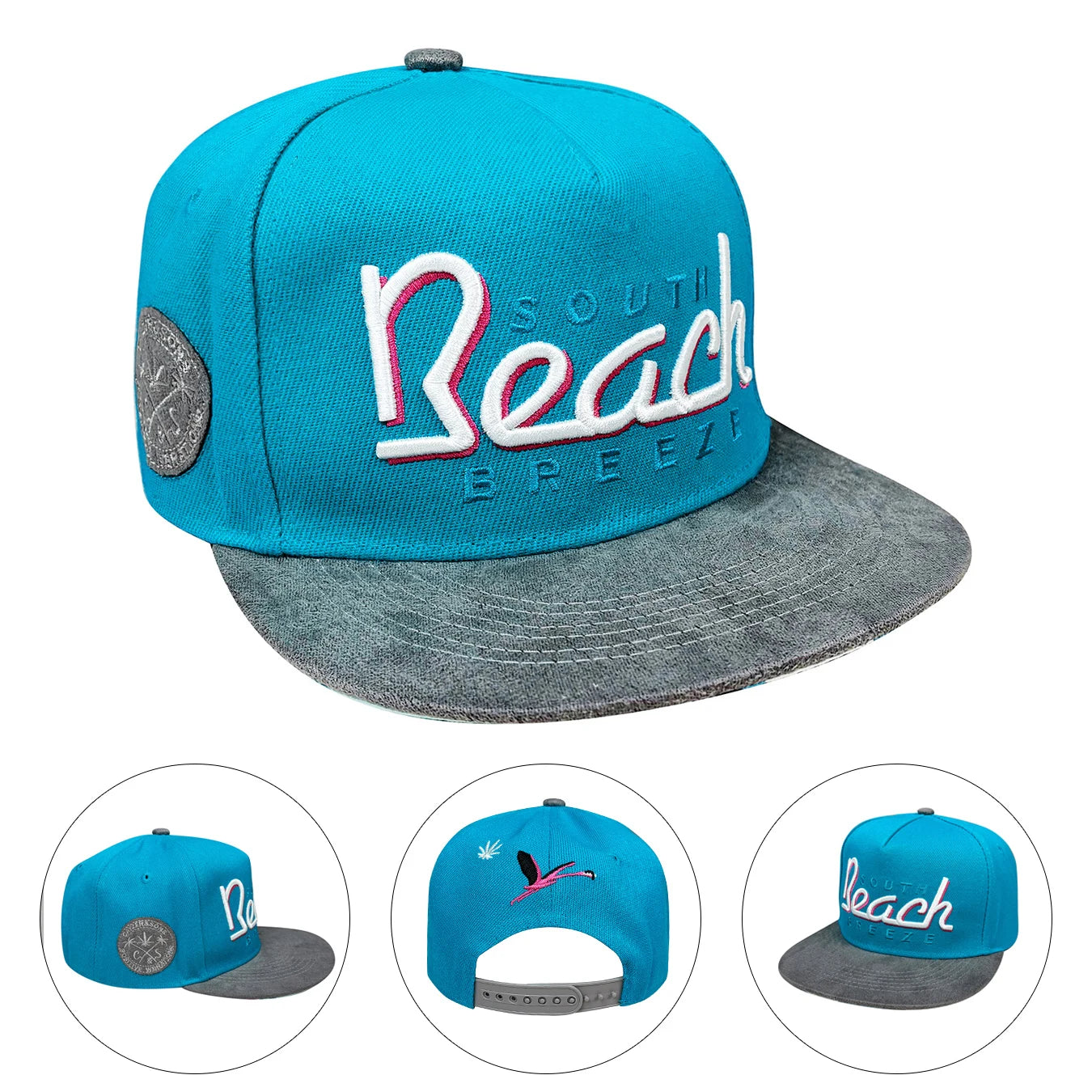 Unisex Letter Embroidery Flat Brim Hip Hop Baseball Cap