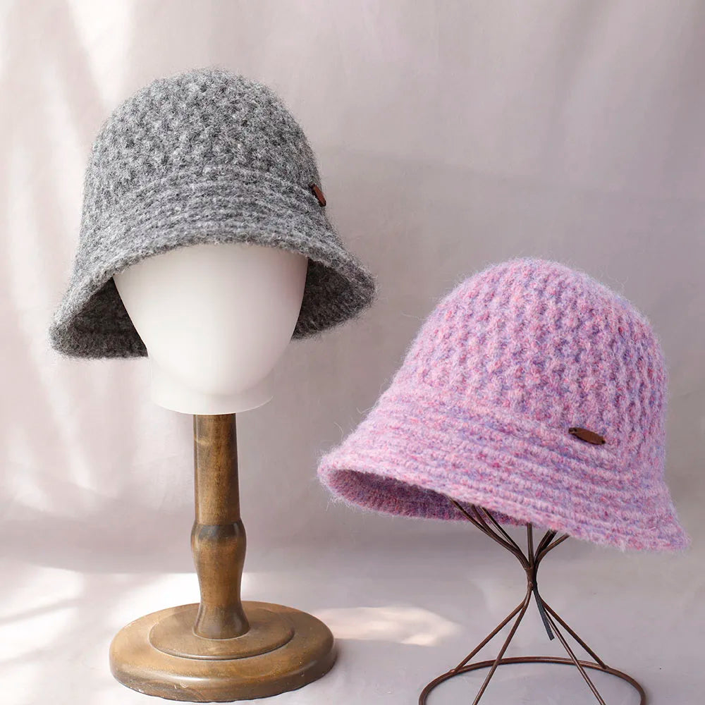 Colorblock Knitted Foldable Bucket Hat