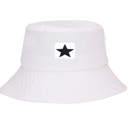 Five Pointed Star Print Cotton Bucket Hat