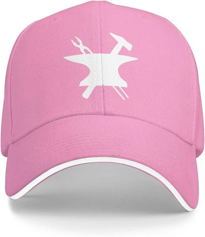 Blacksmith Anvil Hammer Logo Baseball Cap