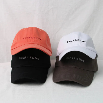 Challenge Letter Soft Cotton Baseball Cap