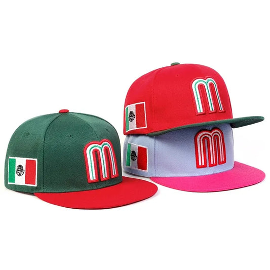 Unisex M Letter Brazil Flag Hip Hop Snapback Cap