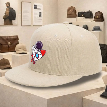 Astronaut Rocket Ride Flat Brim Snapback Cap