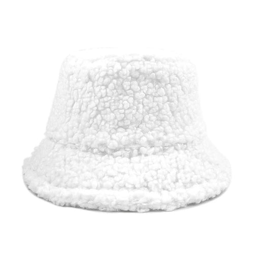 Unisex Graffiti Lamb Wool Winter Bucket Hat
