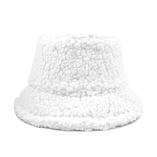 Unisex Graffiti Lamb Wool Winter Bucket Hat