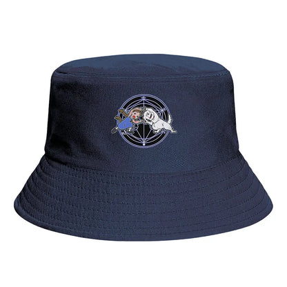 Whimsical Kid Pup Mystical Circle Graphic Bucket Hat