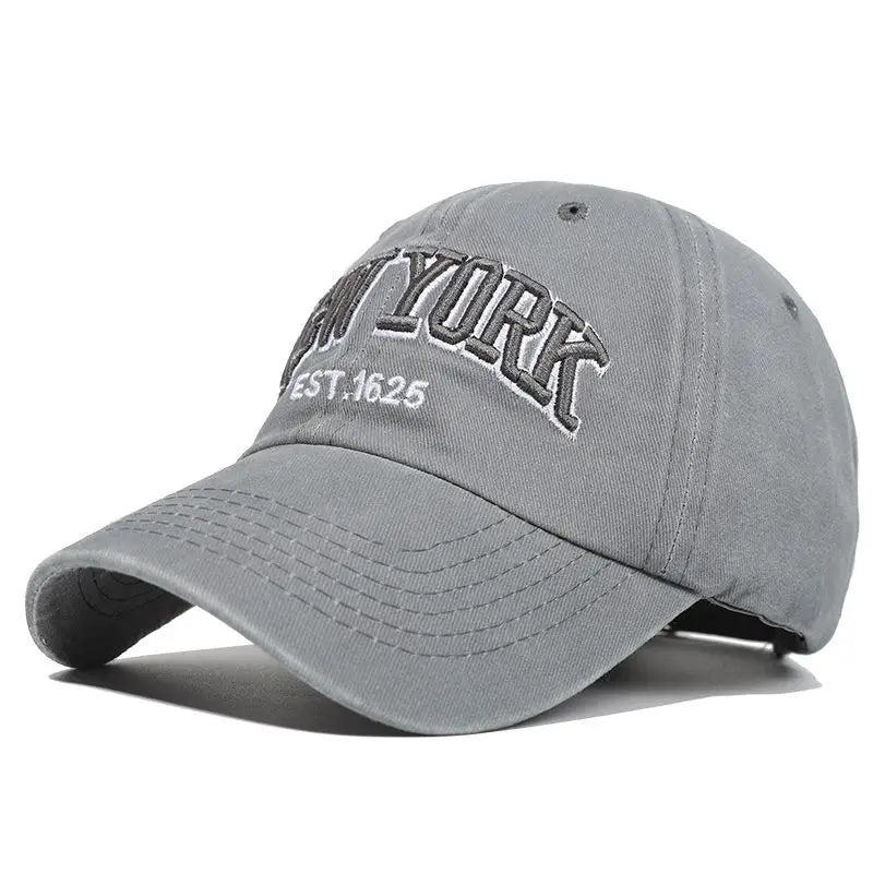 New York Embroidered Washed Snapback Baseball Cap
