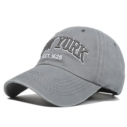 New York Embroidered Washed Snapback Baseball Cap