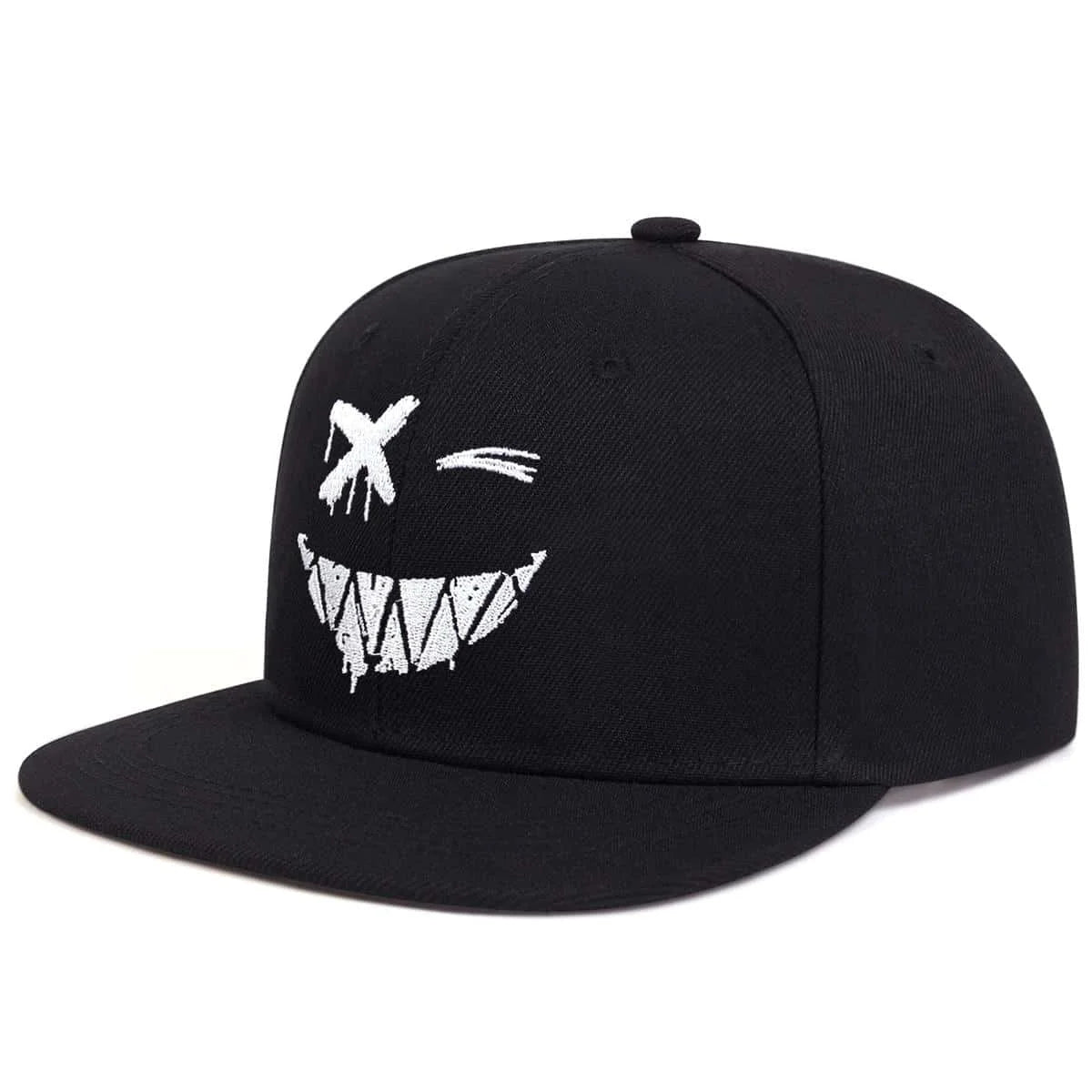 Unisex Ghost Expression Embroidery Snapback Cap