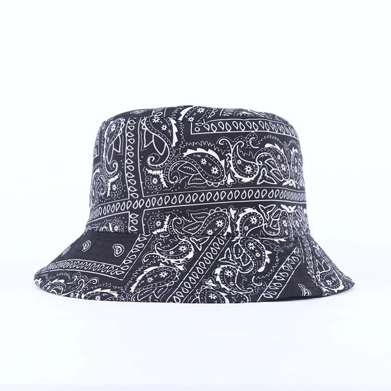 Womens Paisley Reversible Bandana Bucket Hat