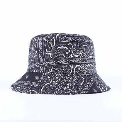 Womens Paisley Reversible Bandana Bucket Hat